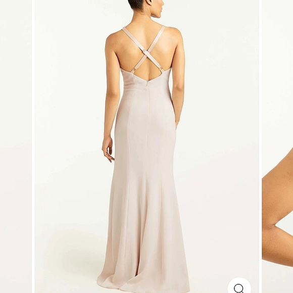 NWT$795 Cinq a Sept Jill Cowlneck Split Leg Gown Dress Maxi Formal in Pearl Sz 6 - Picture 3 of 16